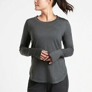 Athleta black heather uptempo long sleeve top